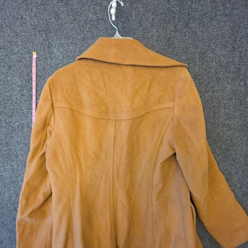 Banana Republic Coat Womens L Brown Wool Single Breasted Overcoat Lined Twill - Picture 10 of 14